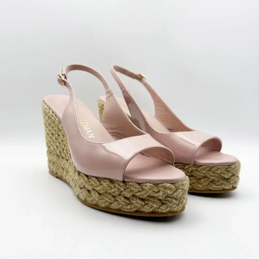 Stuart Weitzman Womens Island Sandal Espadrille Wedge US 9B EU 39.5 Pink NIB